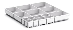 15 Compartment Box Kit 75+mm High x 525W x 525D drawer Bott  Drawer Cabinets 525 x 525 workshop equipment Cubio tool storage drawers 43020792 